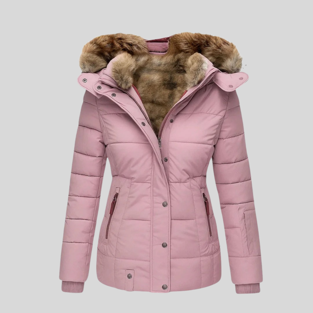 Bochra™ | Parka matelassé avec capuche en fausse fourrure