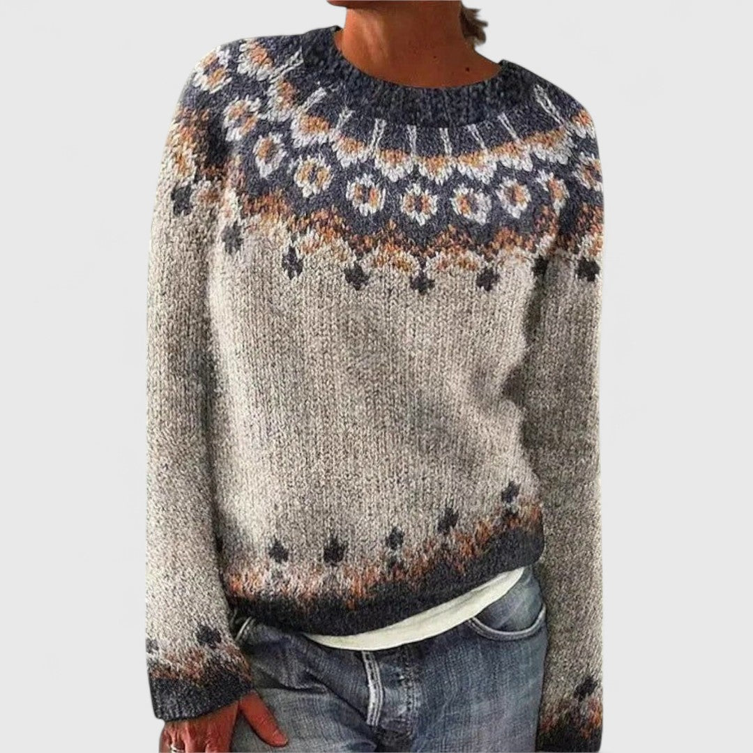 Brenda - Pull tricoté scandinave rétro