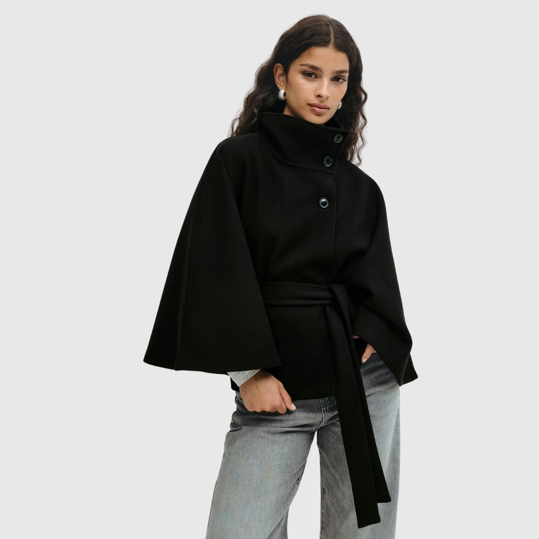 RHOSLYN | BELTED CAPE JACKET