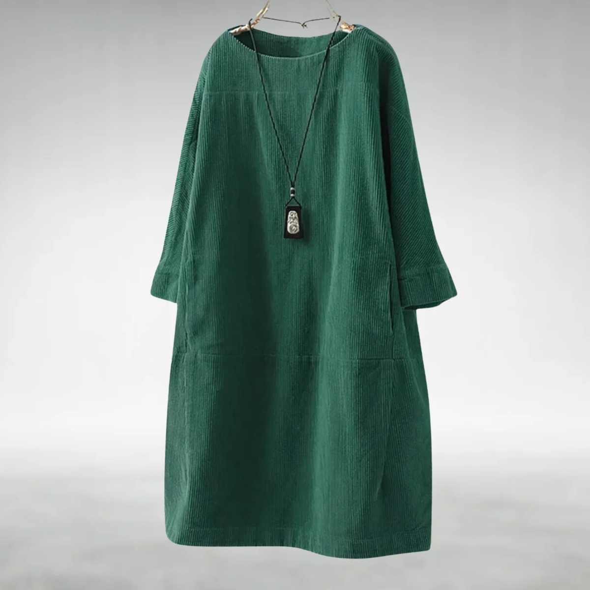 Amy | Robe Midi en Velours Côtelé Détendue