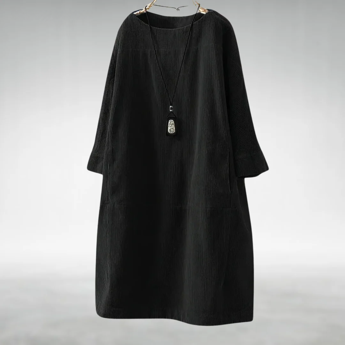 Amy | Robe Midi en Velours Côtelé Détendue
