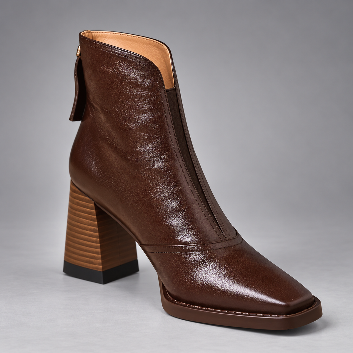 Marzena | Bottines en cuir à talon moyen