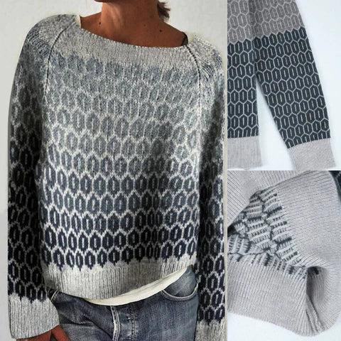 Sanya - Pull tricoté scandinave rétro