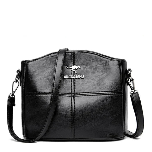 Elegant embroidered leather tote and shoulder bag for women