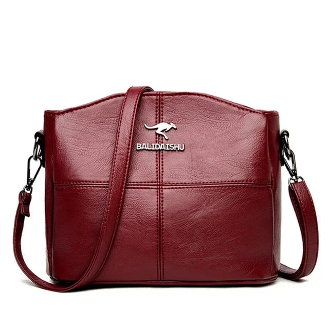 Elegant embroidered leather tote and shoulder bag for women