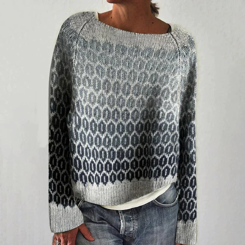 Sanya - Pull tricoté scandinave rétro