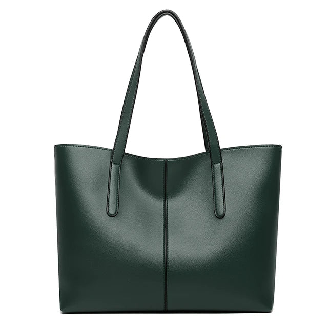 Grand Sac Fourre-Tout en Cuir avec Double Anses