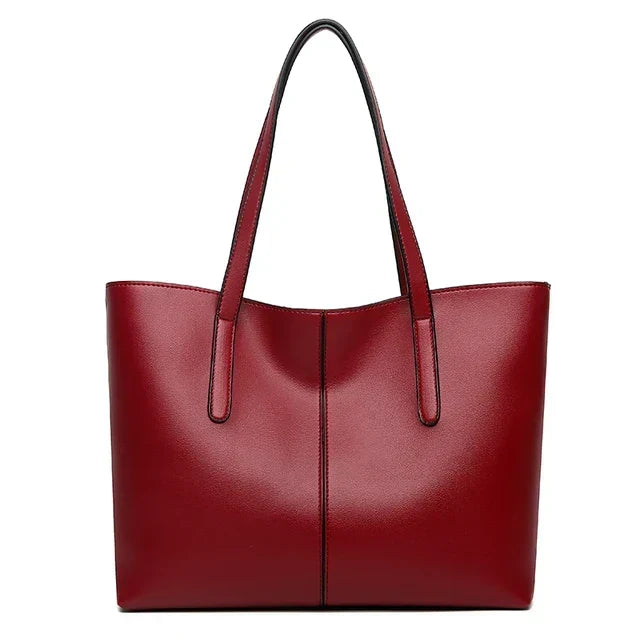 Grand Sac Fourre-Tout en Cuir avec Double Anses