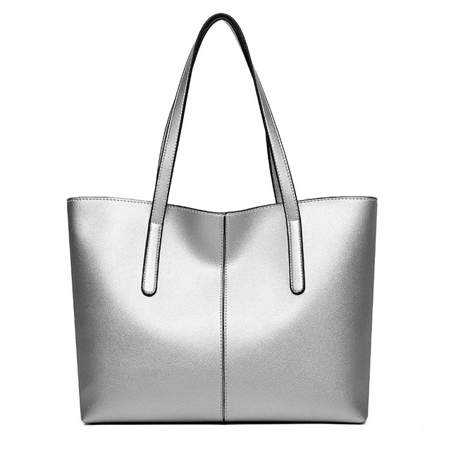 Grand Sac Fourre-Tout en Cuir avec Double Anses