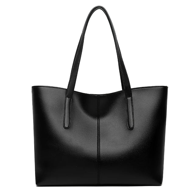 Grand Sac Fourre-Tout en Cuir avec Double Anses