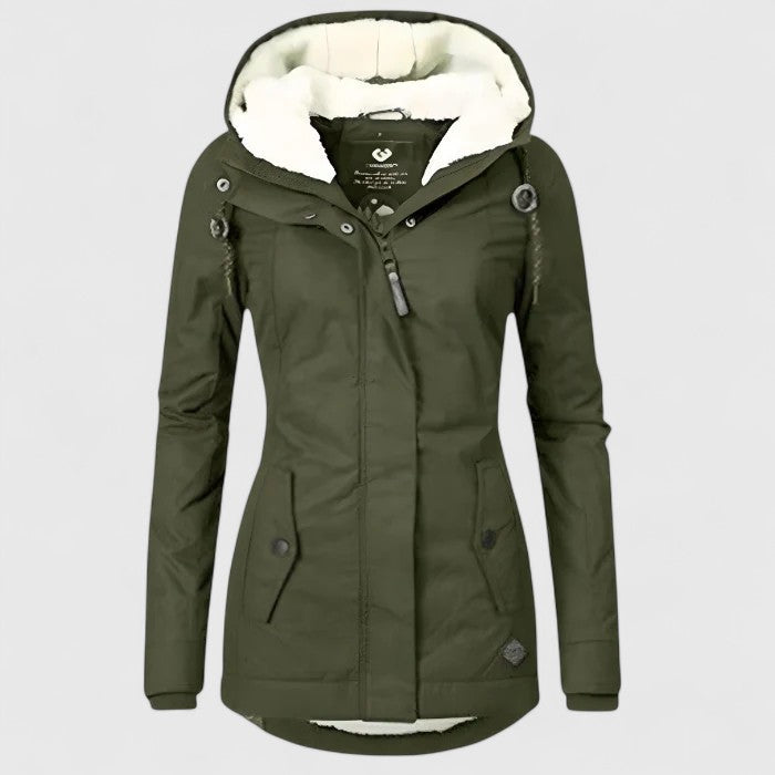 Penelope™ | Parka Imperméable à Capuche Doublée en Fleece