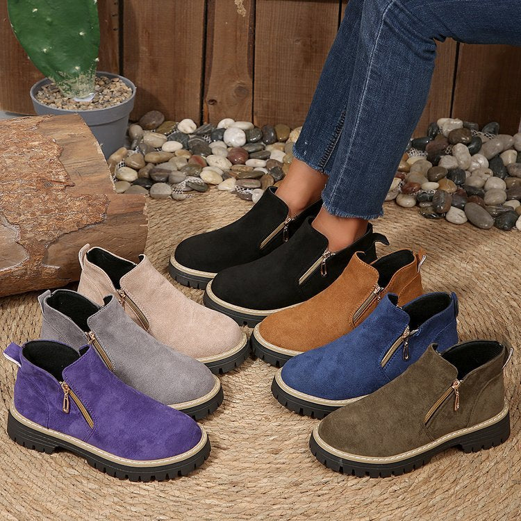 Blandine | Platform Ankle Boots with Side Zip