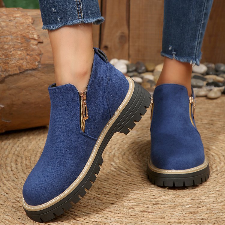 Blandine | Platform Ankle Boots with Side Zip