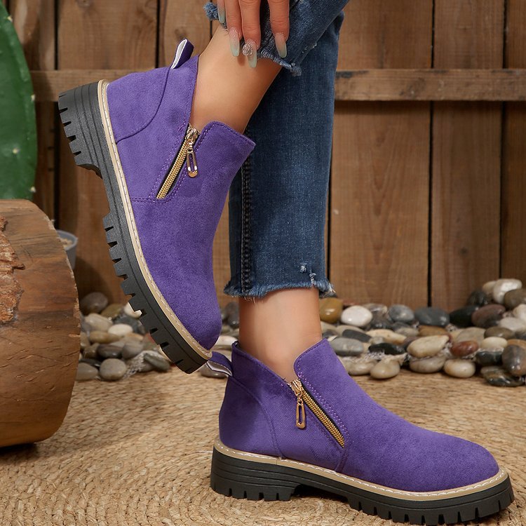 Blandine | Platform Ankle Boots with Side Zip