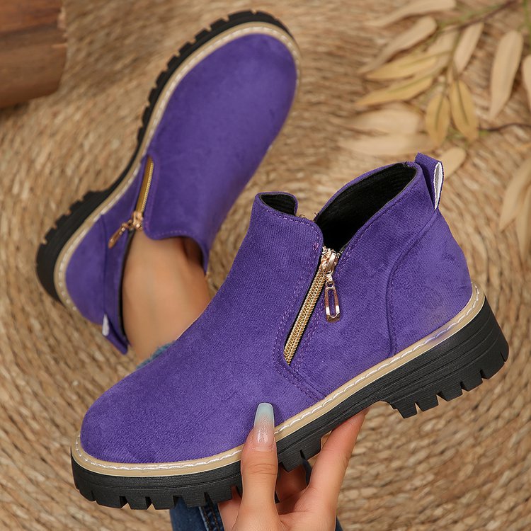 Blandine | Platform Ankle Boots with Side Zip
