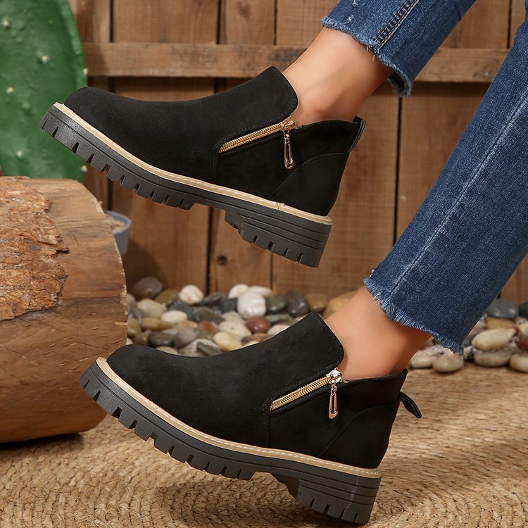 Blandine | Platform Ankle Boots with Side Zip