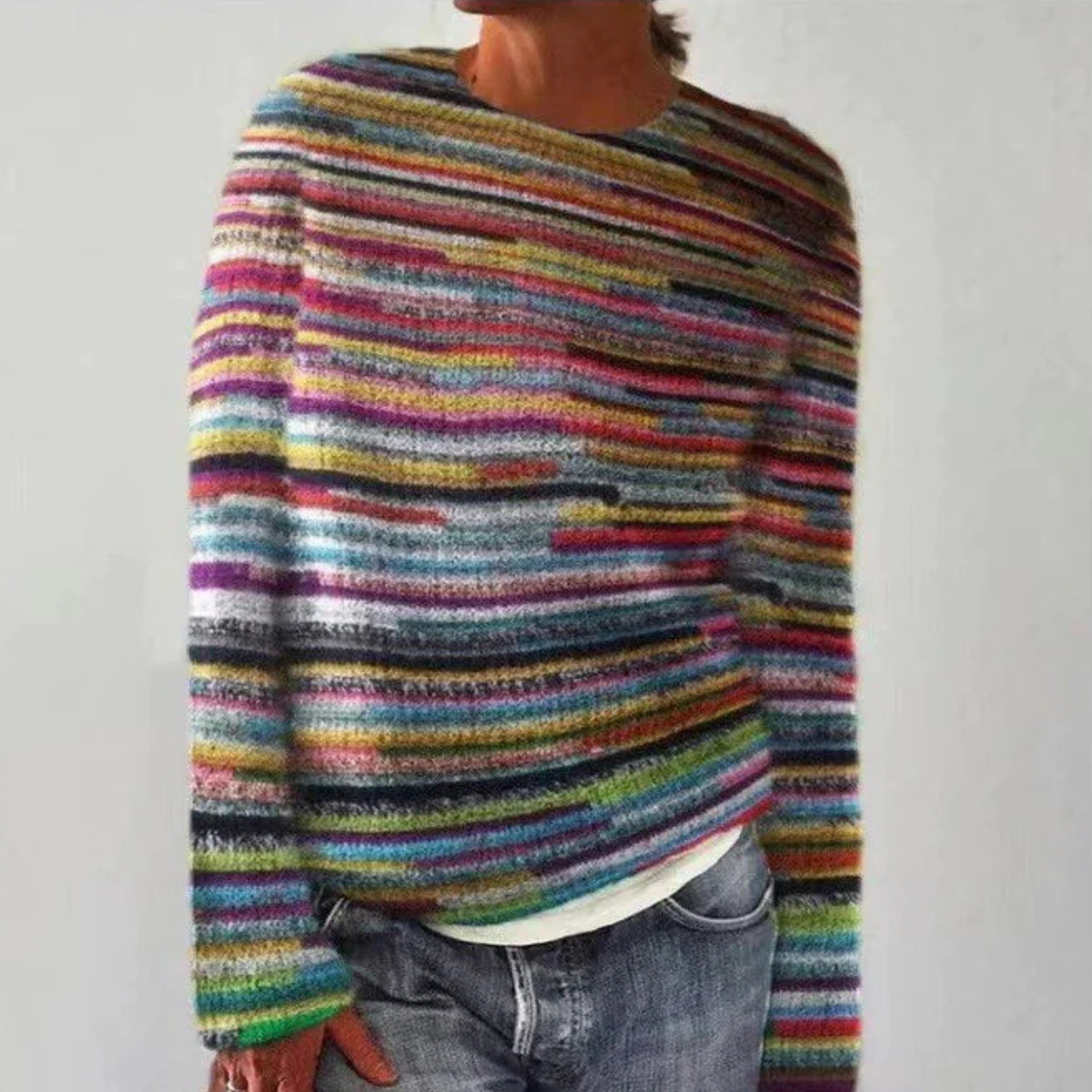 Sophie - Pull tricoté scandinave rétro