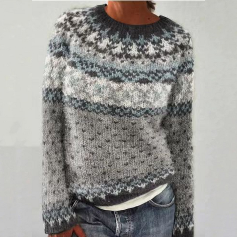 Clara - Pull en tricot scandinave rétro