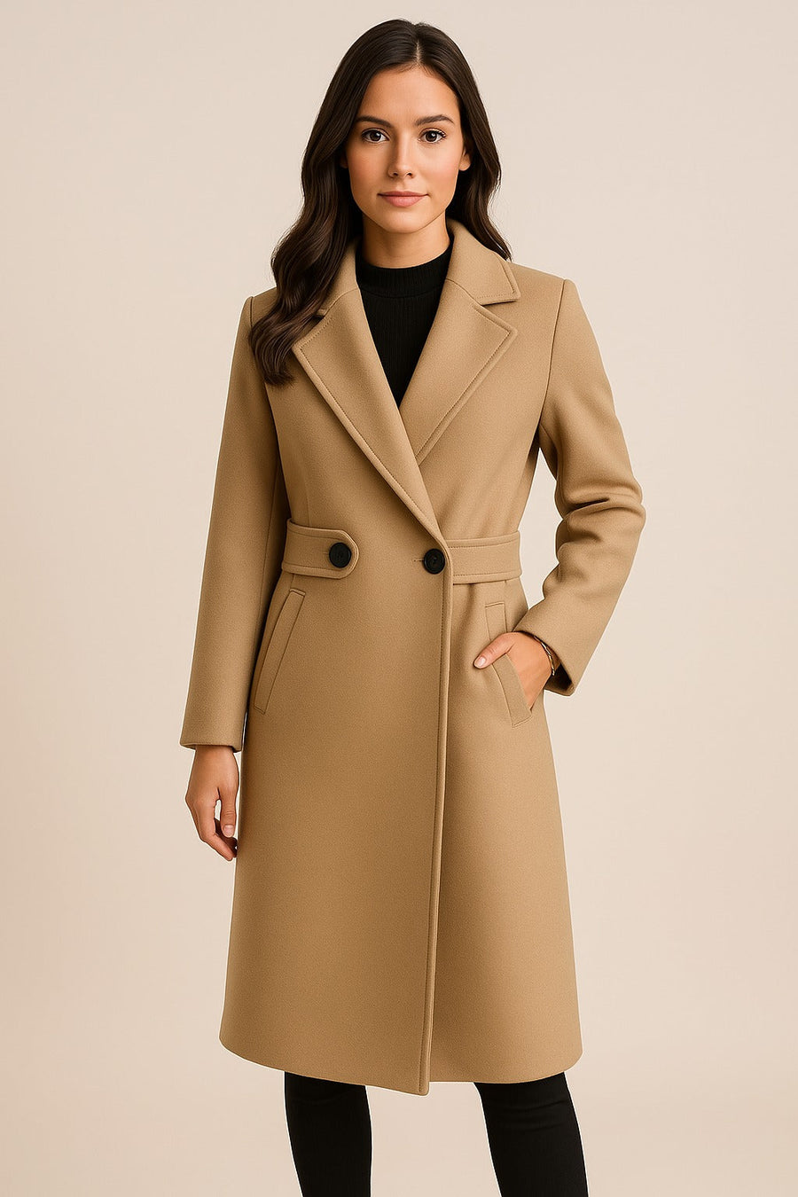 NOELLE | WOOL COAT WITH BELT