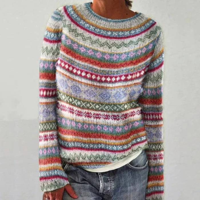 Violet - Pull en tricot scandinave rétro