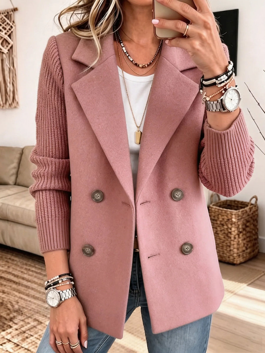 Carla | Elegant Blazer with Knit Sleeves