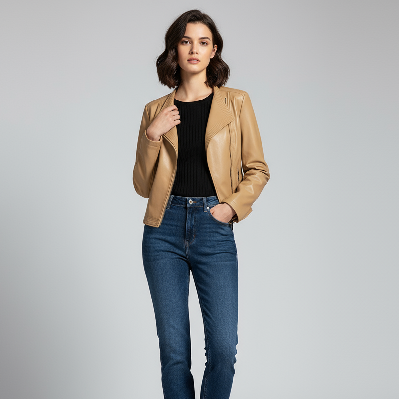 Natalie | Veste en cuir cintrée