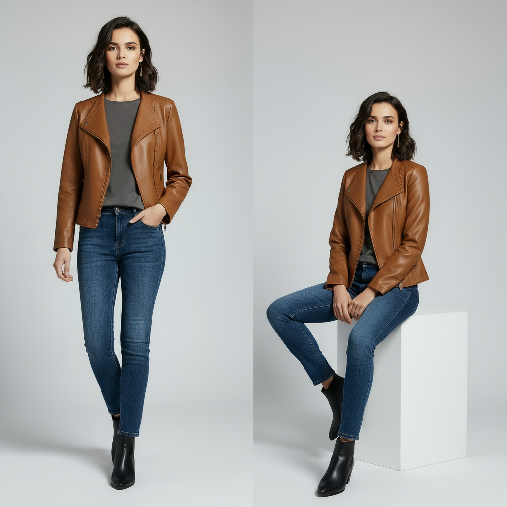 Natalie | Veste en cuir cintrée