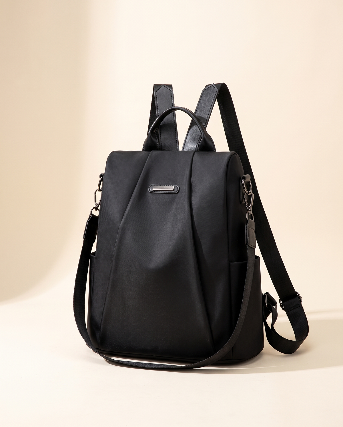 Elegant multifunctional women's backpack with removable shoulder strap