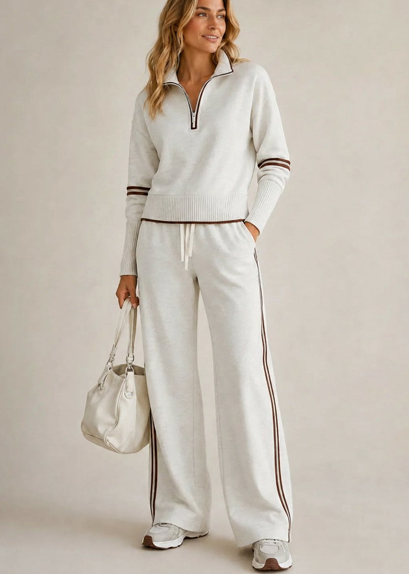 Ensemble Kate | Pull à demi-zip et pantalon large