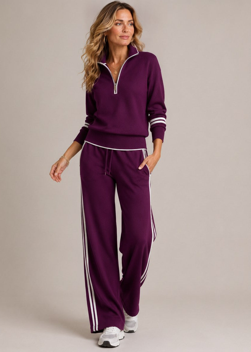 Ensemble Kate | Pull à demi-zip et pantalon large