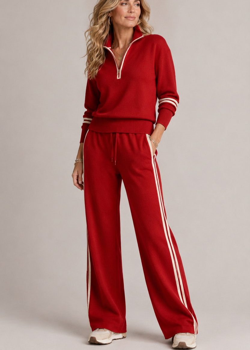 Ensemble Kate | Pull à demi-zip et pantalon large