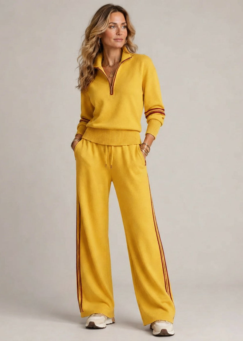 Ensemble Kate | Pull à demi-zip et pantalon large