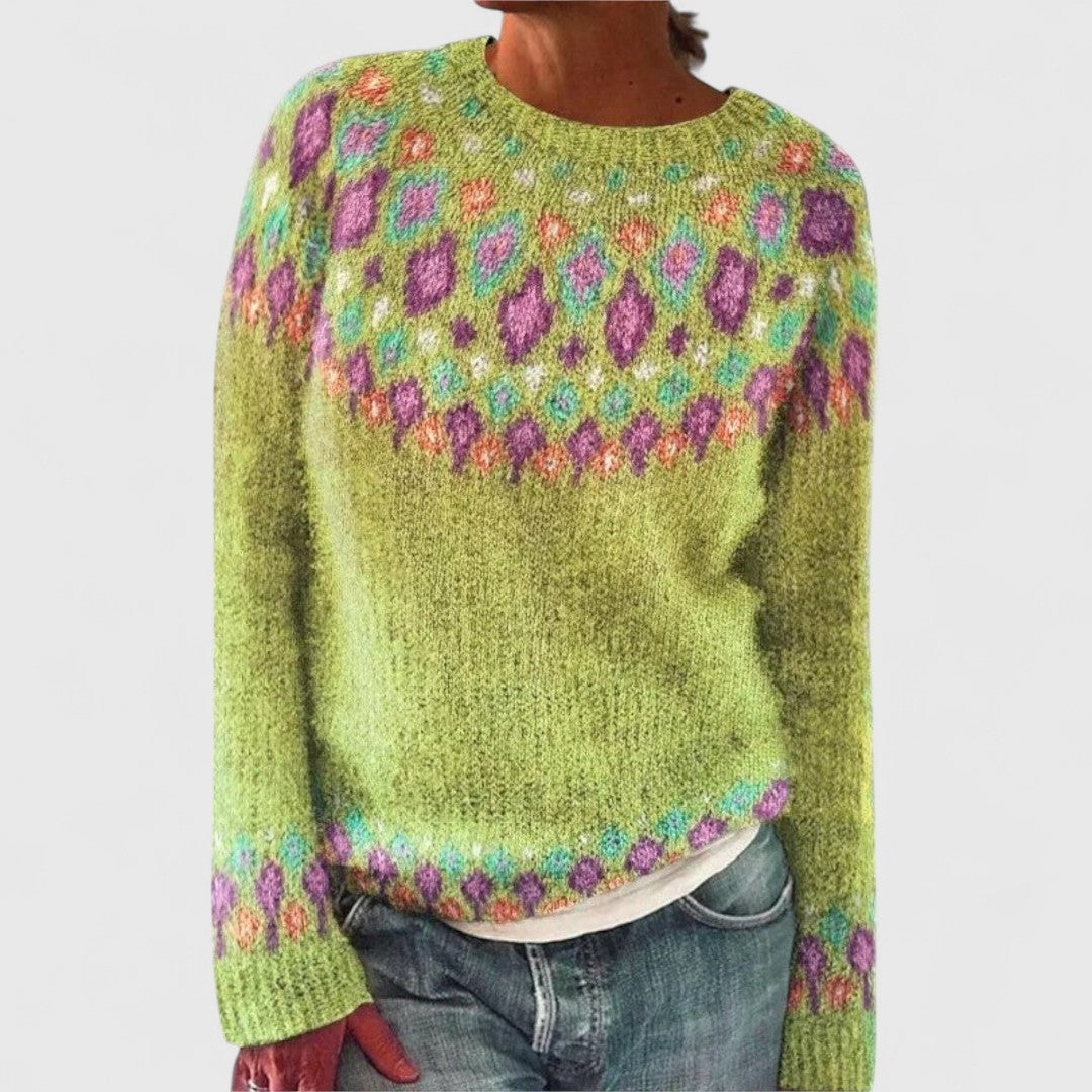 Cheryl - Pull tricoté scandinave rétro