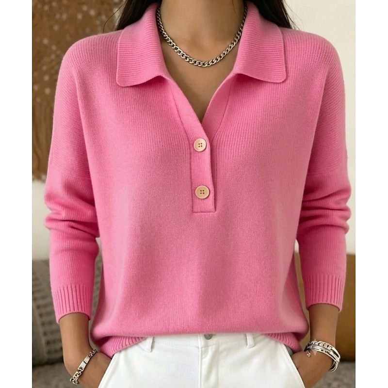 Eliza | Refined Collar Button Sweater