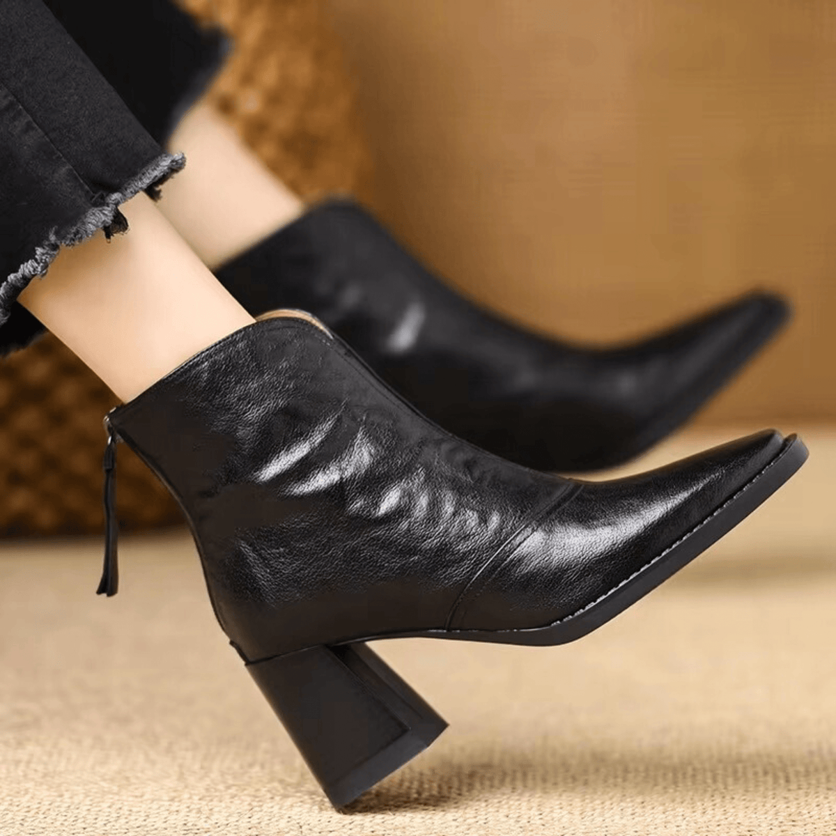 Marzena | Bottines en cuir à talon moyen