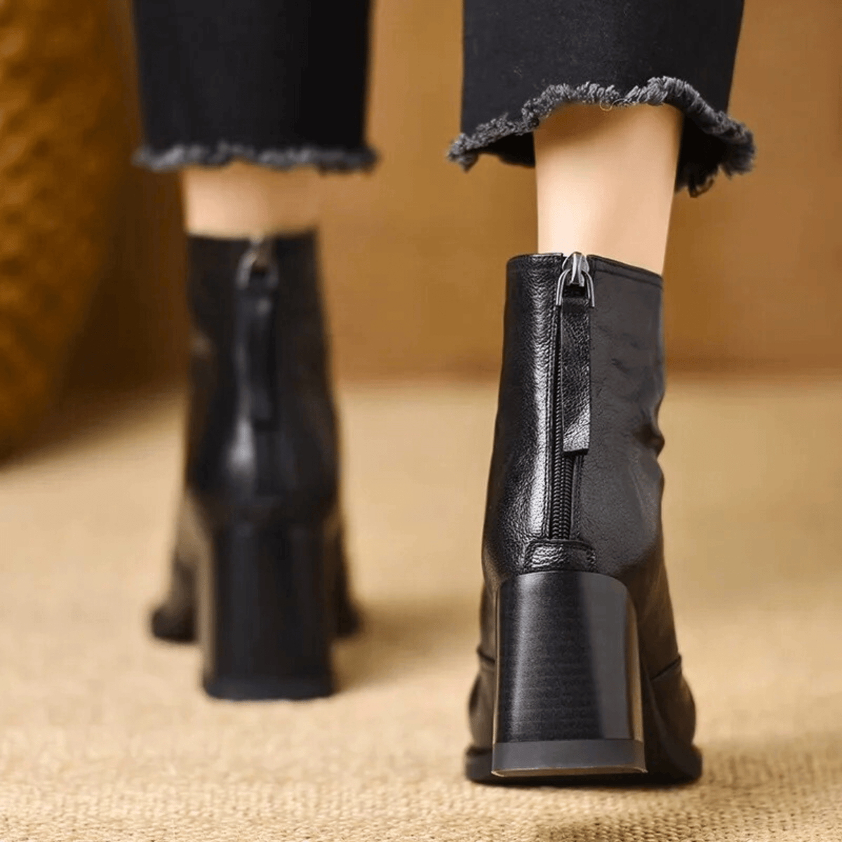 Marzena | Bottines en cuir à talon moyen