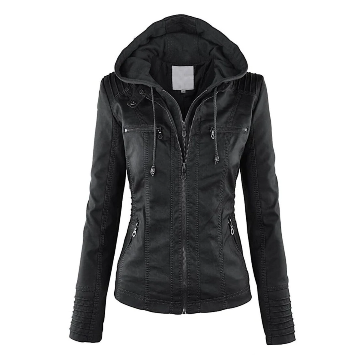 YSOLDE | LEATHER HOODED JACKET